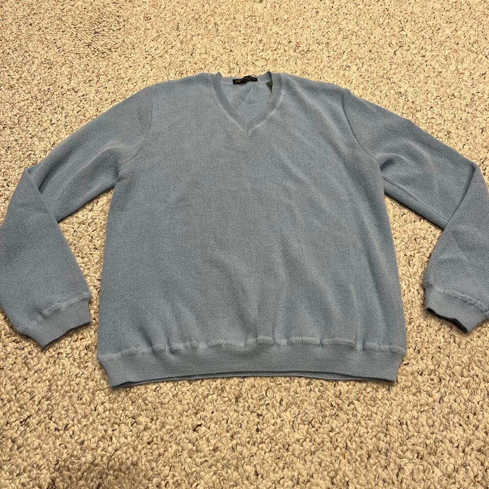 Notre Dame 1842 Collection Baby Alpaca Wool Blend Sweater Sz S Light Blue